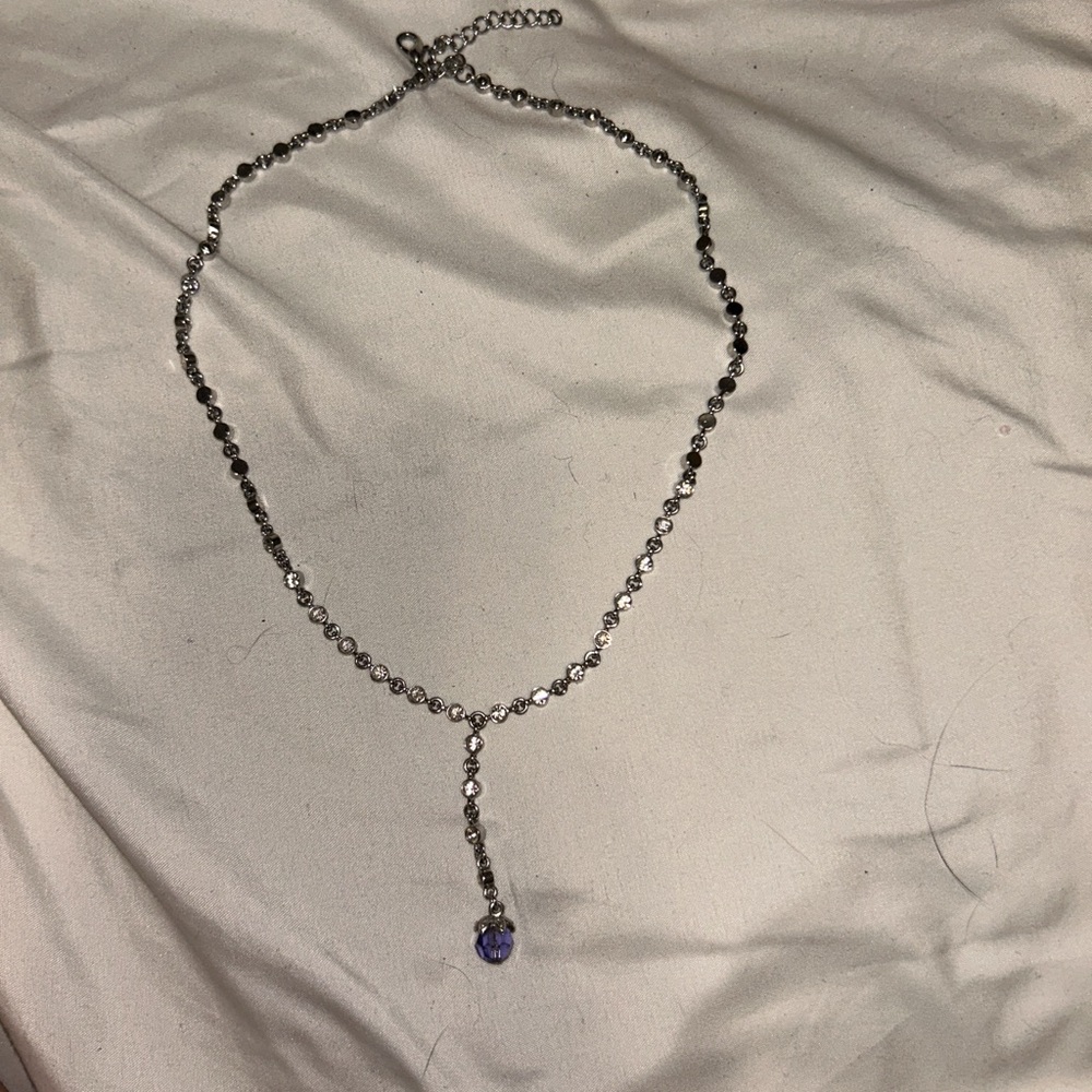 Elegant Silver and Purple Necklace